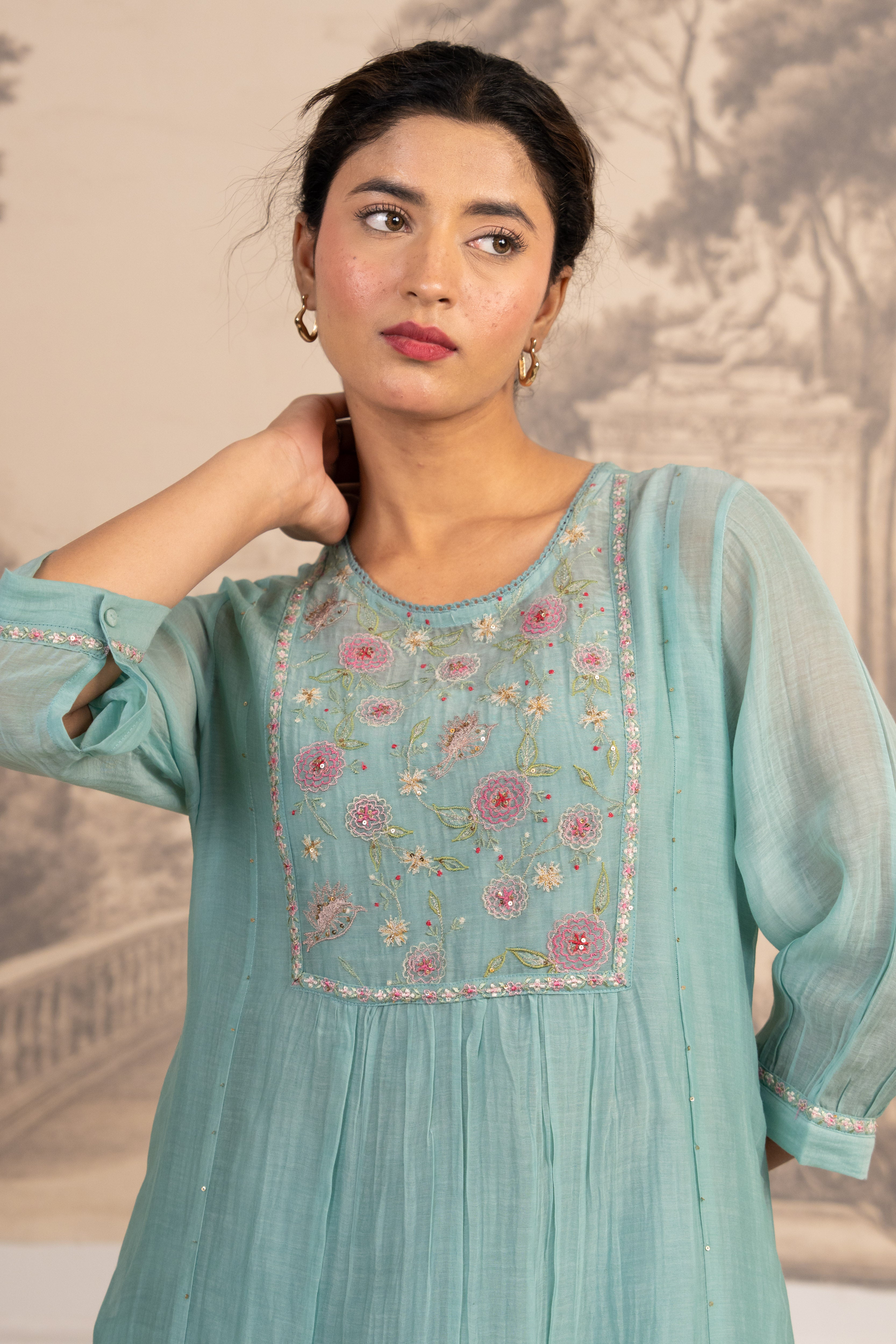 SKY BLUE ARIEL LIFE KURTA SET