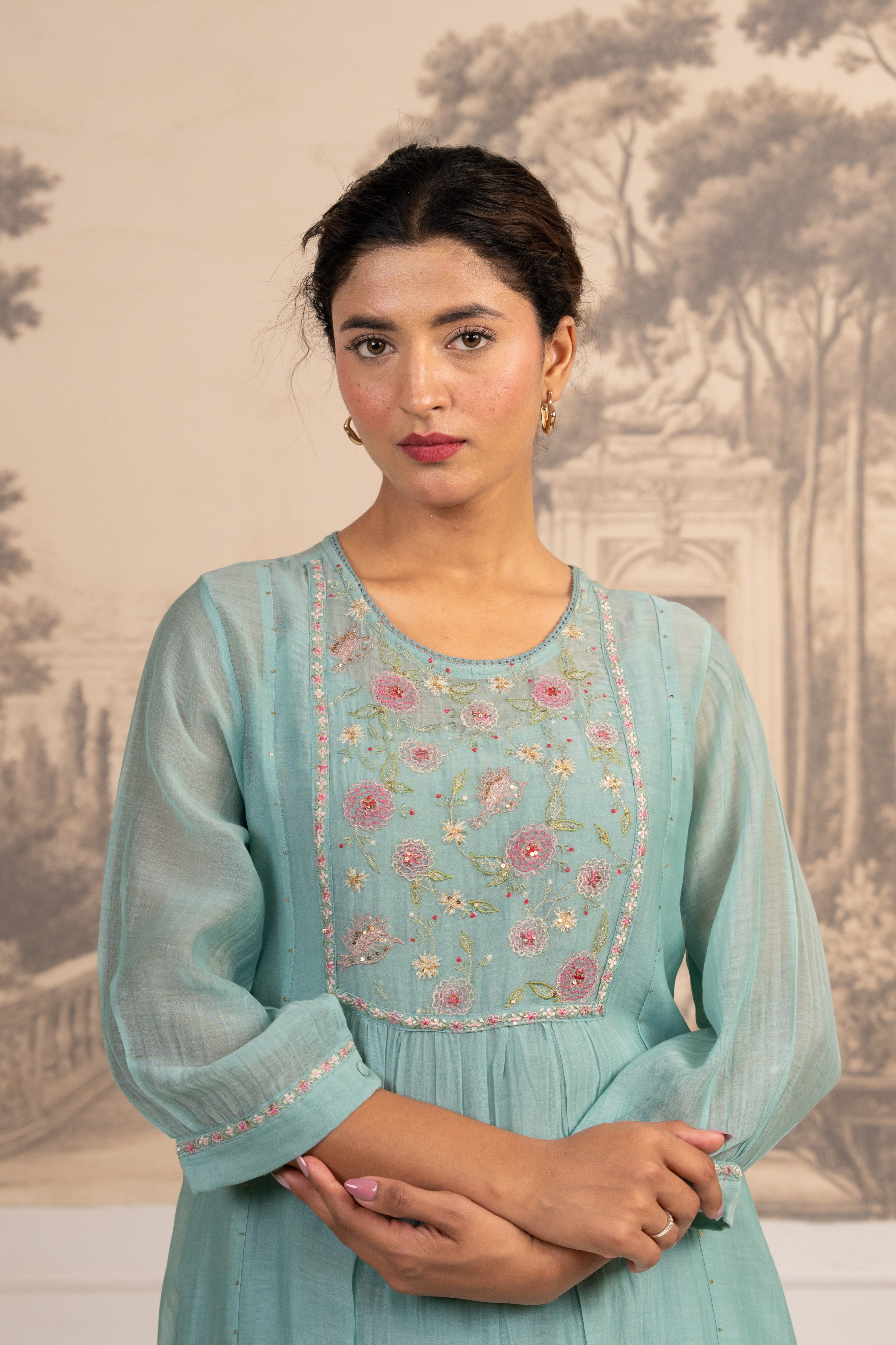 SKY BLUE ARIEL LIFE KURTA SET