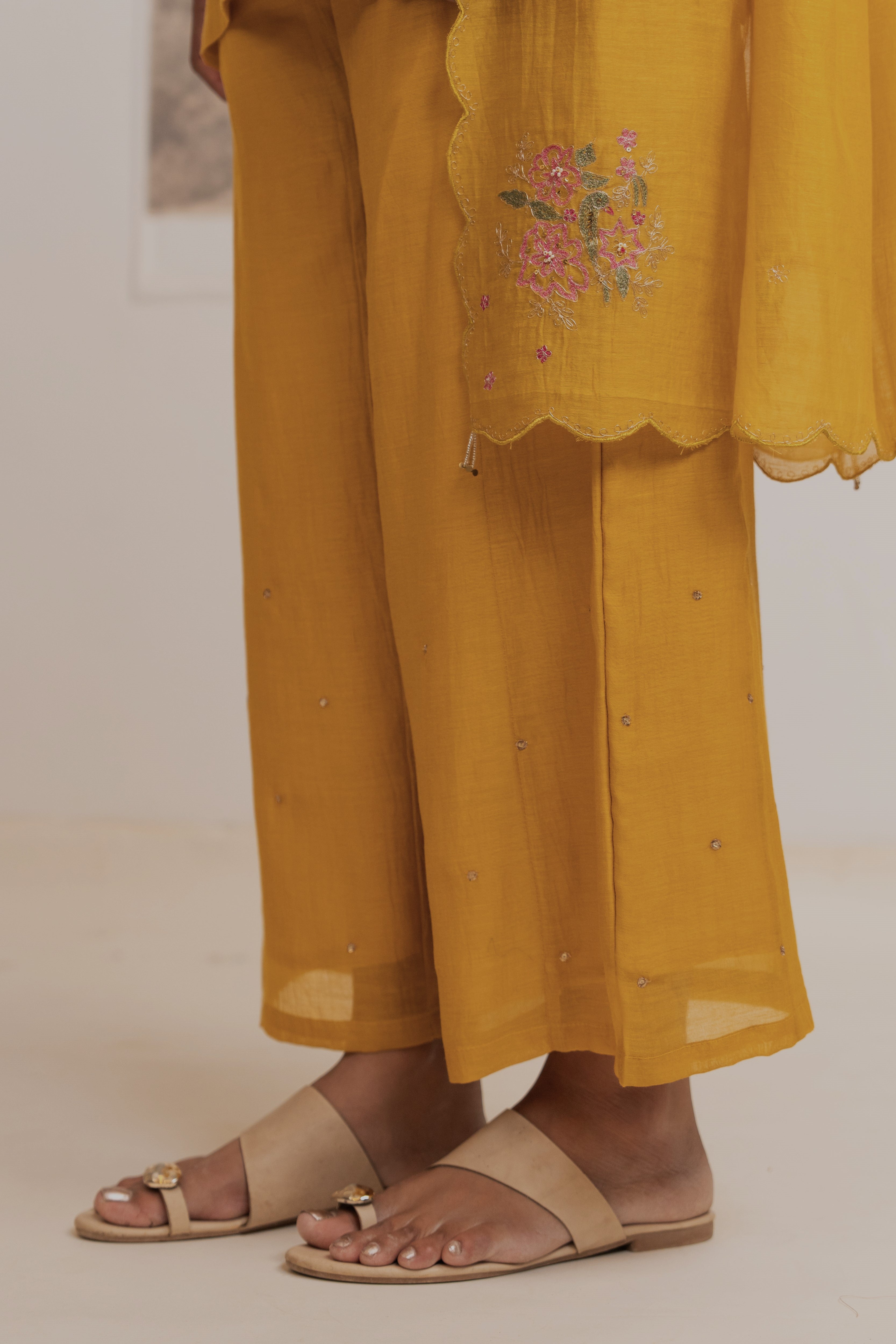 MUSTARD YELLOW MATSYA TOP PALAZZO WITH DUPATTA