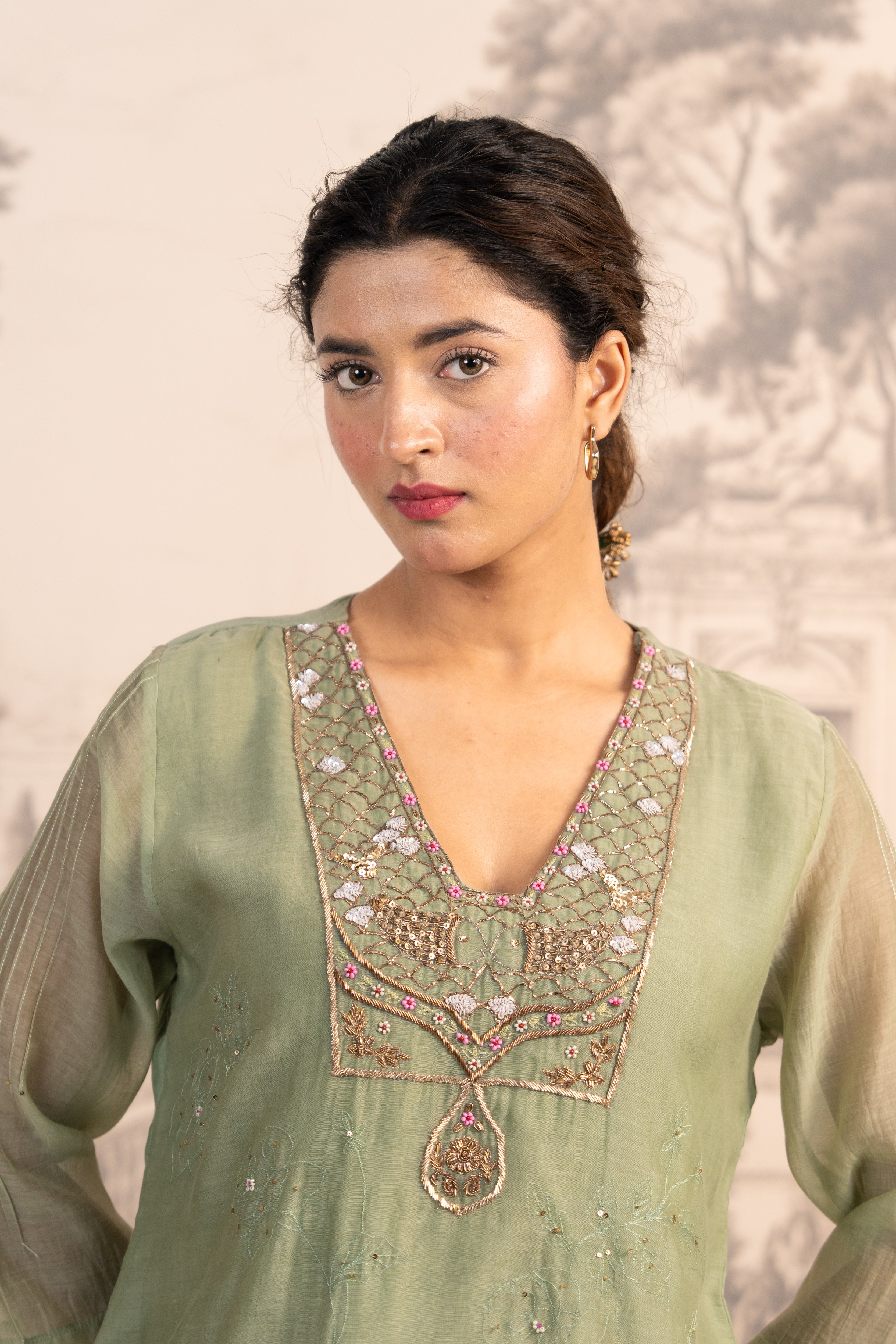 SEA GREEN MATSYA TOP PALAZZO WITH DUPATTA