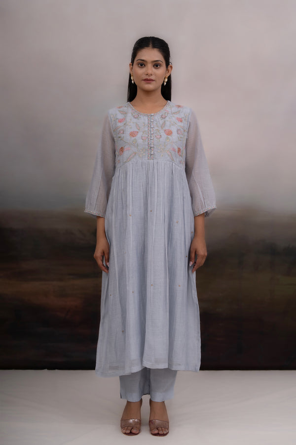 Powder blue Anaar garden dress set