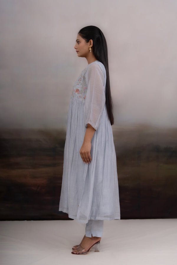Powder blue Anaar garden dress set