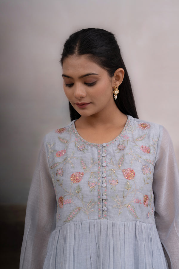 Powder blue Anaar garden dress set