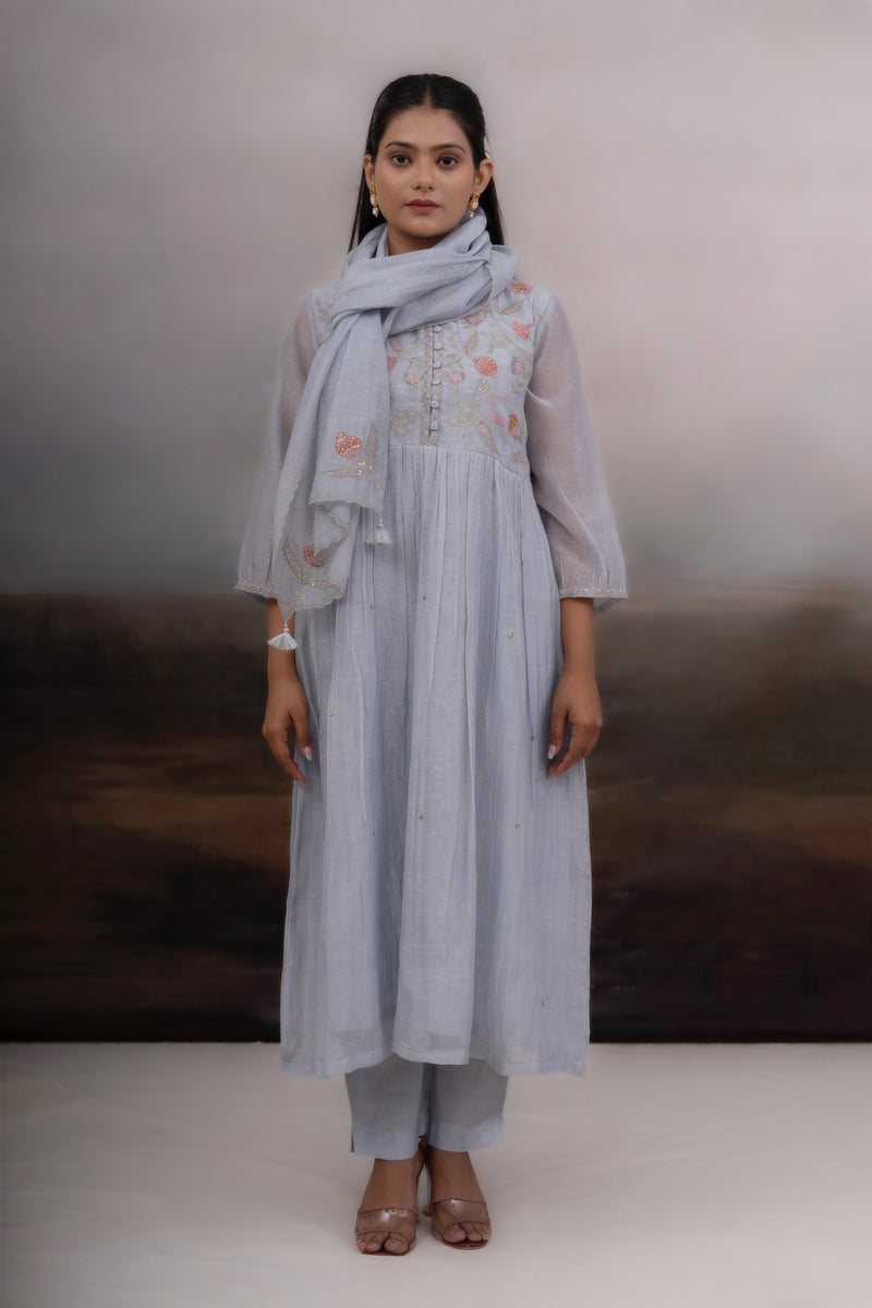 Powder blue Anaar garden dress set