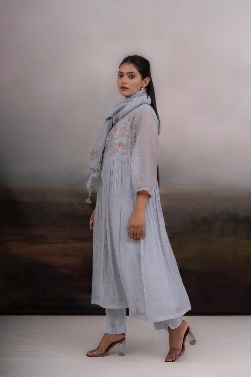 Powder blue Anaar garden dress set