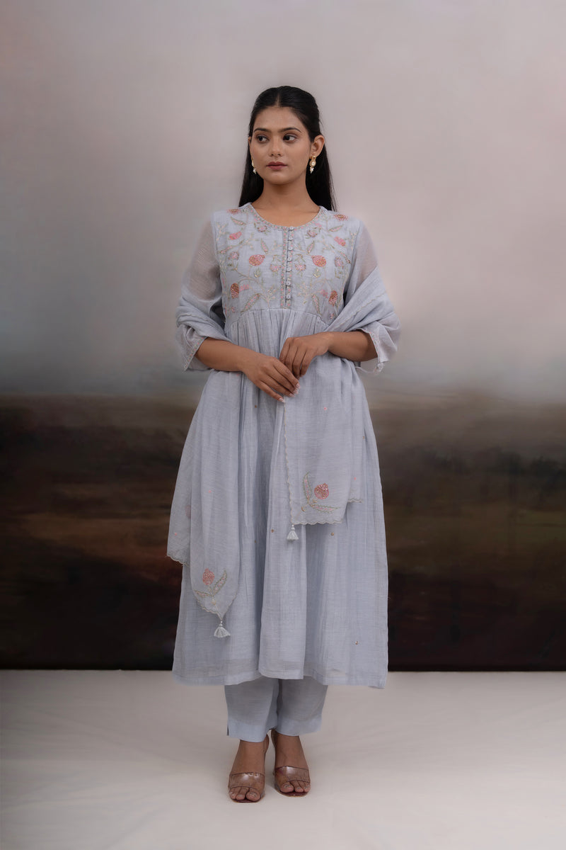 Powder blue Anaar garden dress set