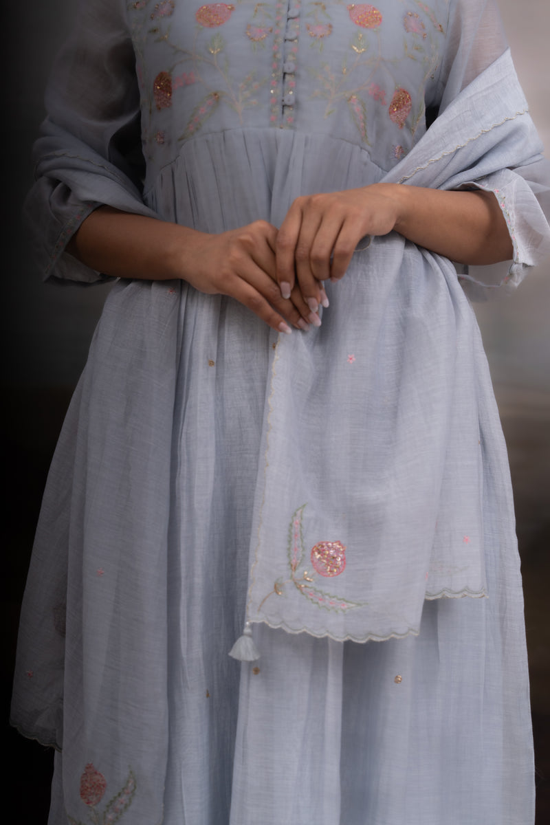 Powder blue Anaar garden dress set