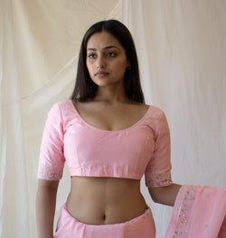 Blush Pink Miniature Chanderi Blouse