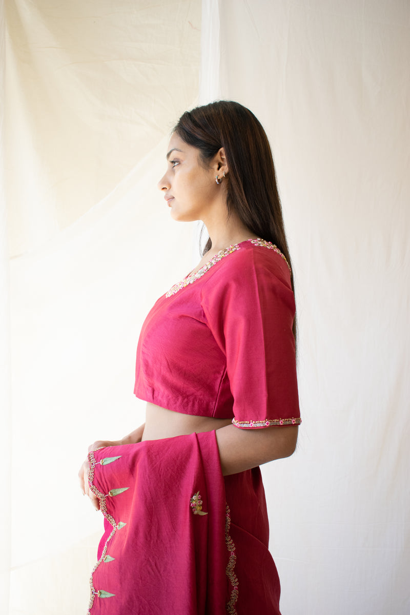 Magenta Pink Raat Chandani blouse