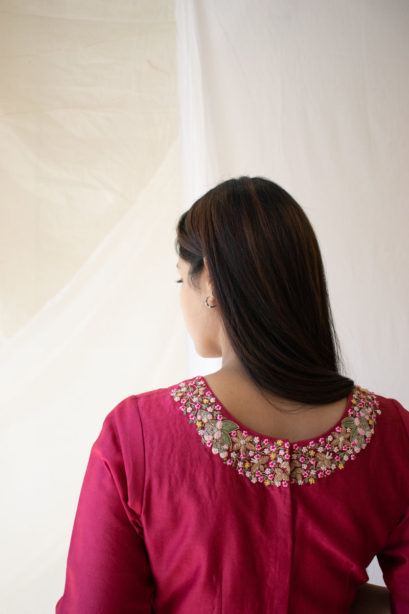 Magenta Pink Raat Chandani blouse