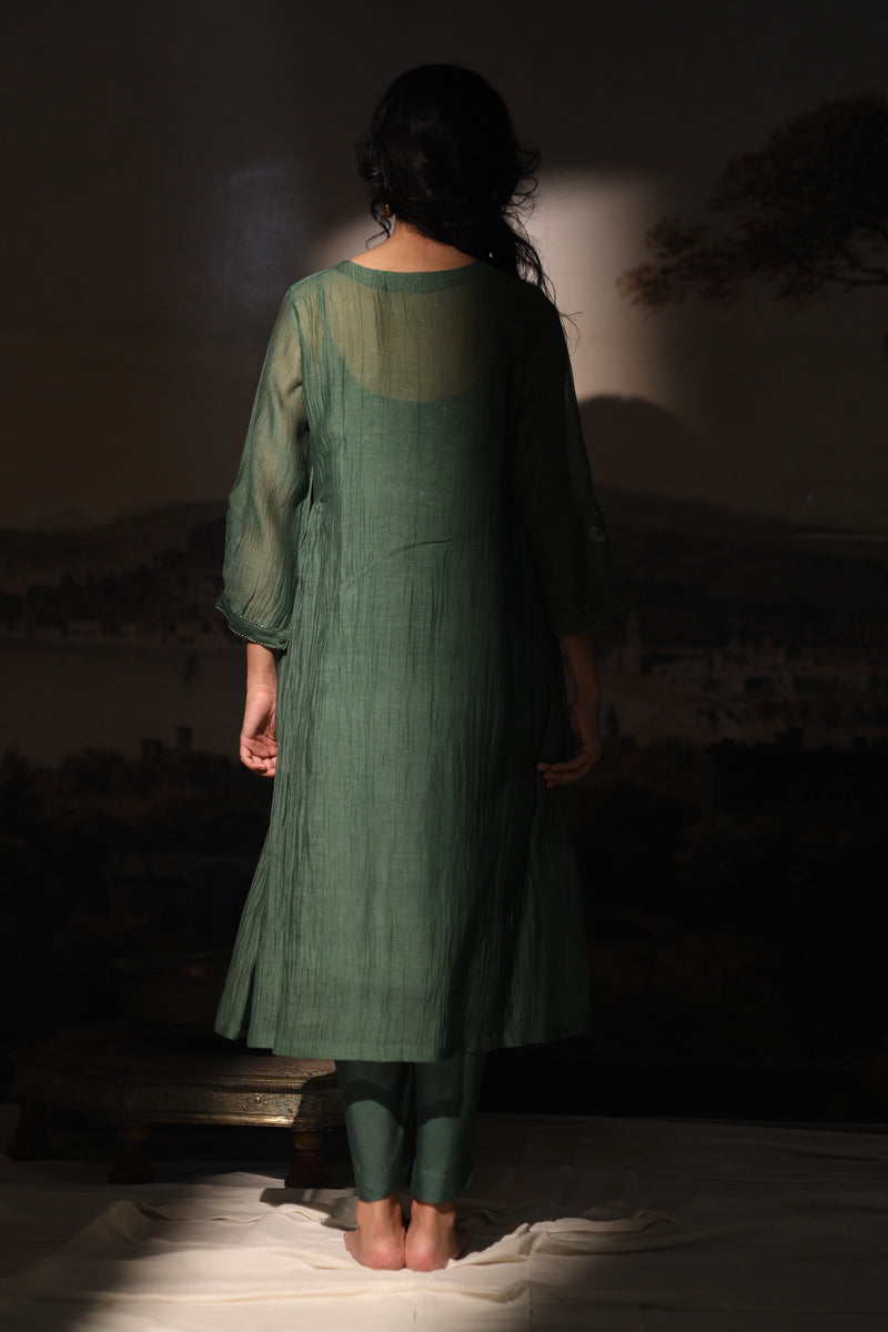 bottle green juhi yoke Kurta set