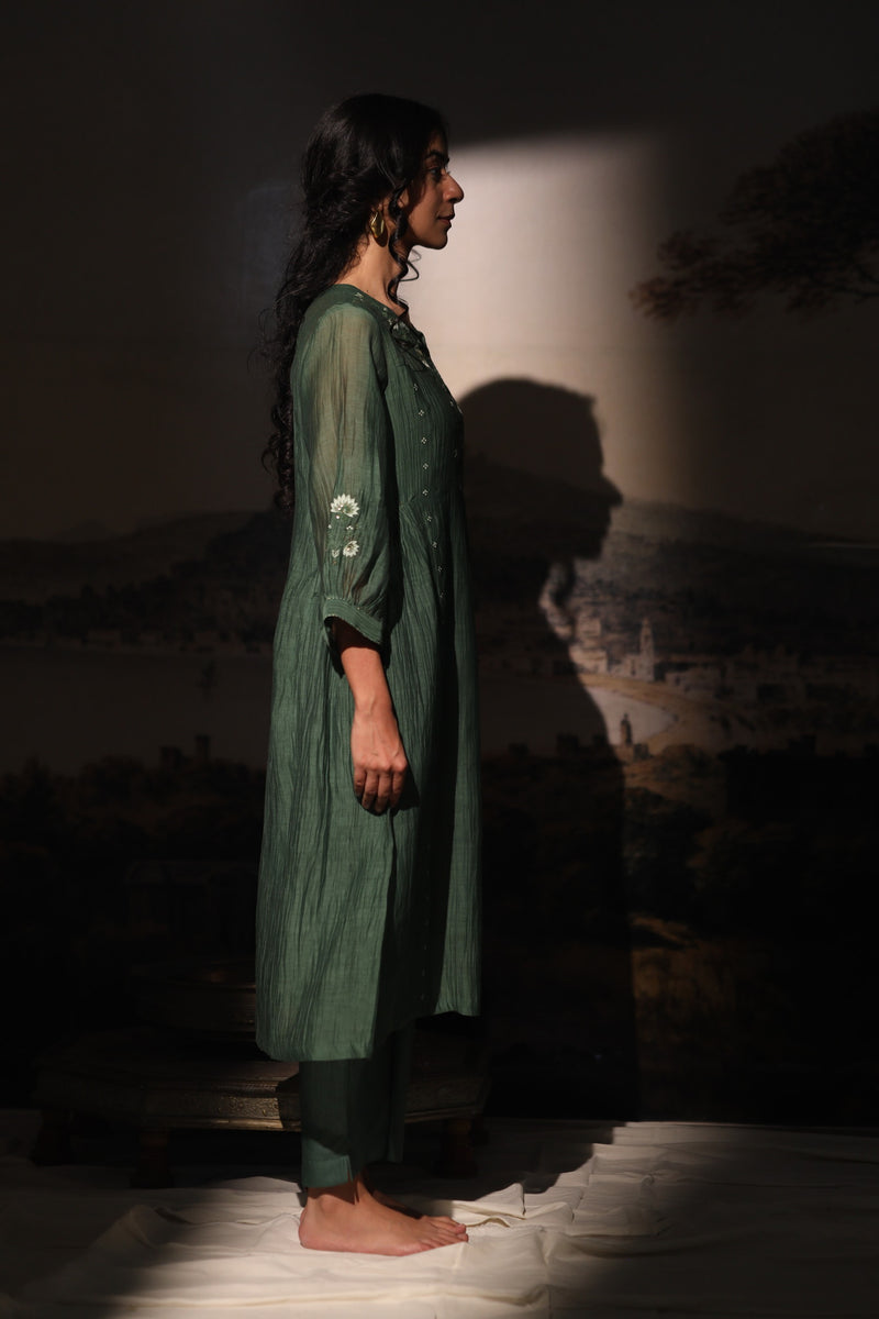 bottle green juhi yoke Kurta set