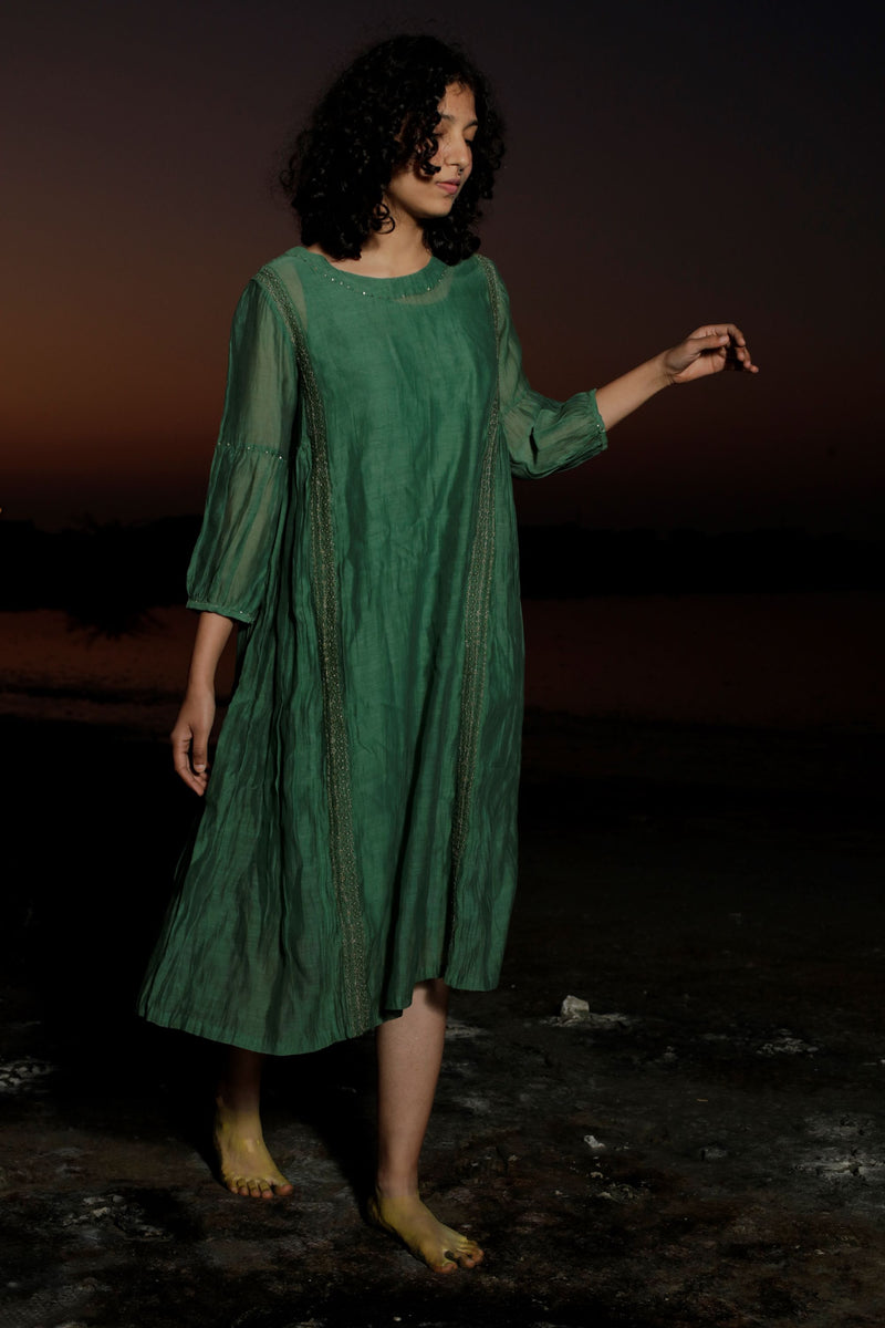 Bottle green maku dress