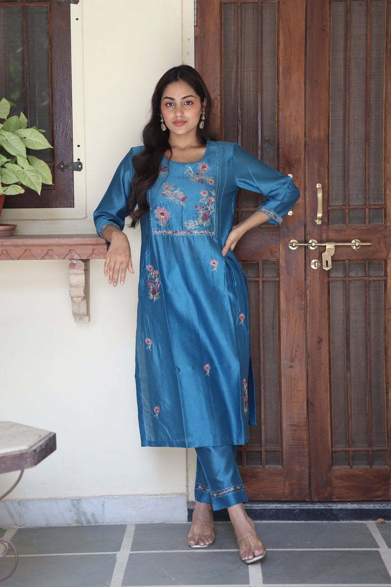 Prussian blue Dream garden Suit Set