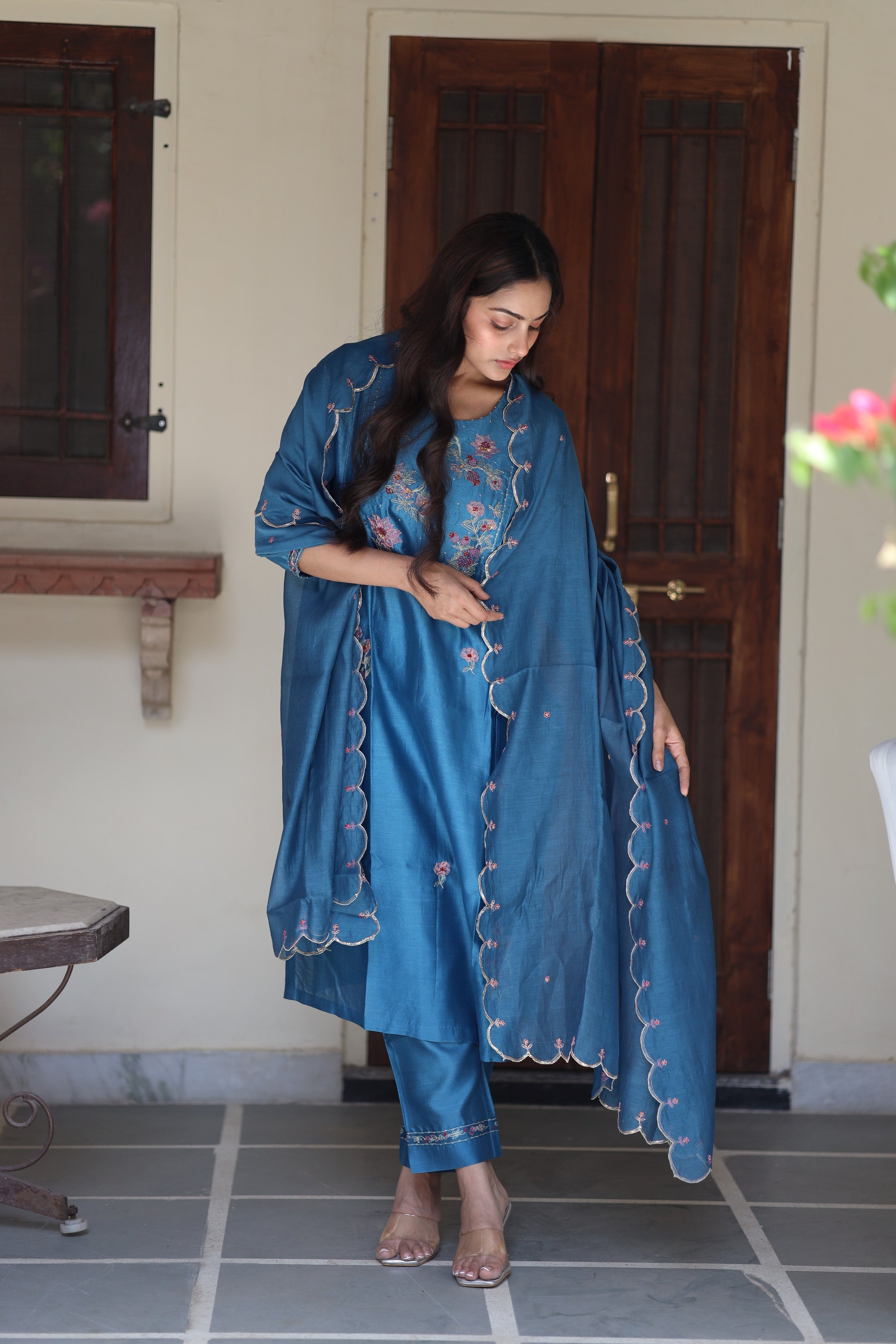 Prussian blue Dream garden Suit Set