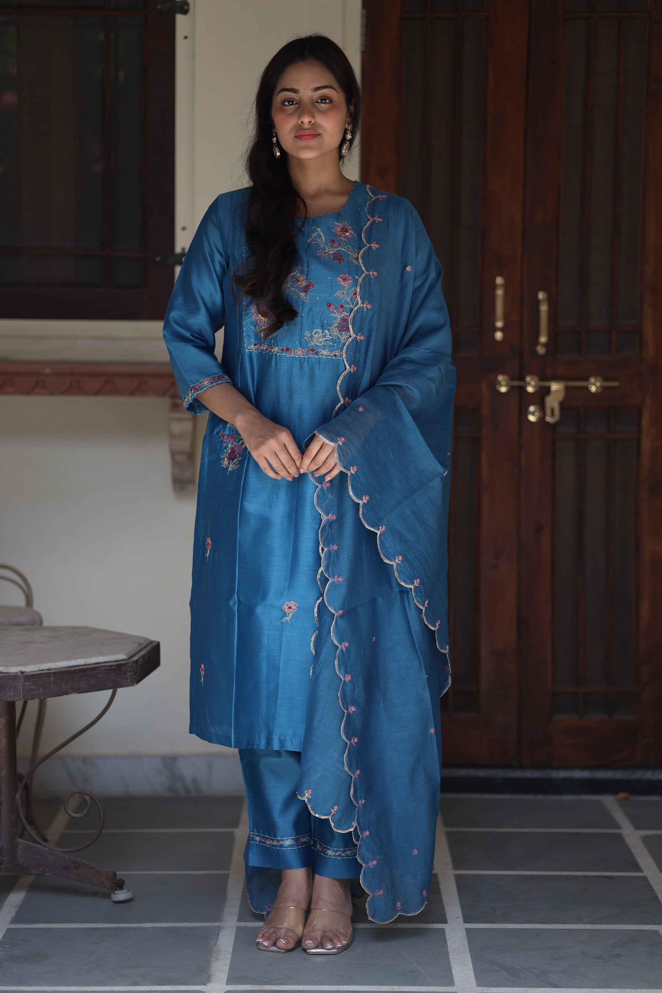 Prussian blue Dream garden Suit Set