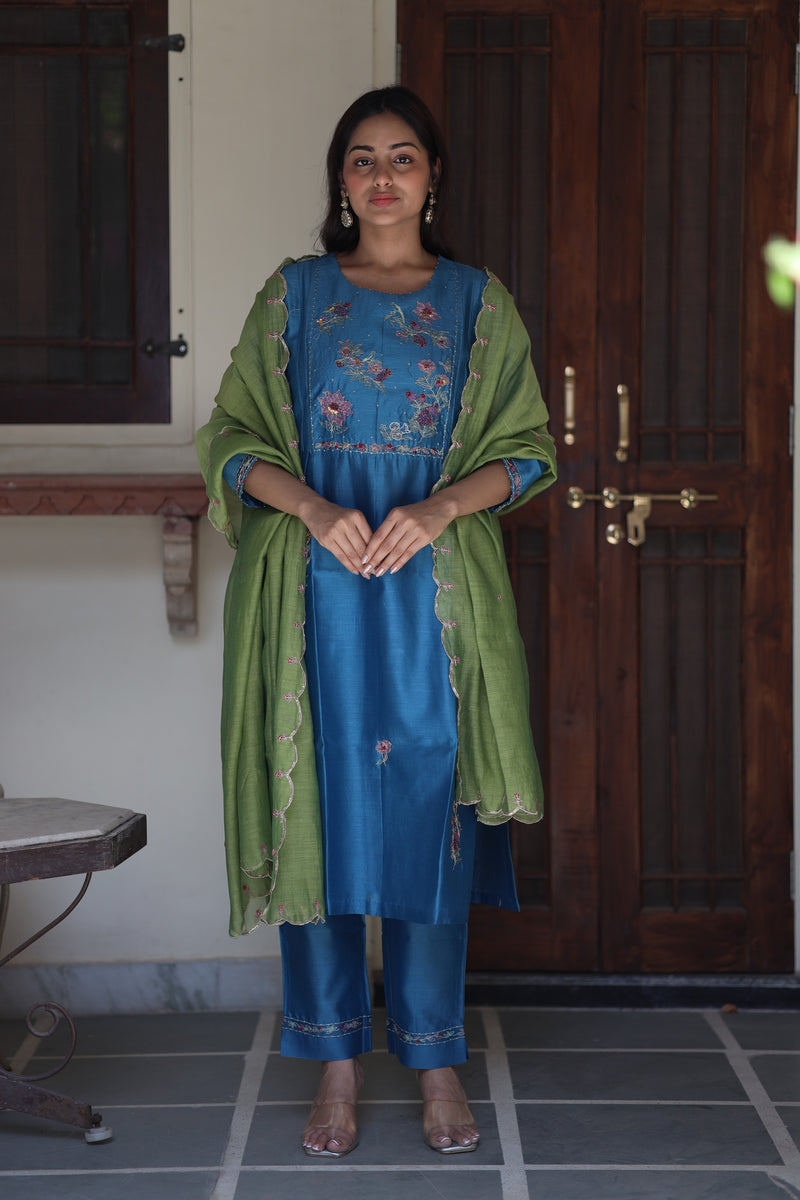 Prussian blue Dream garden Suit Set