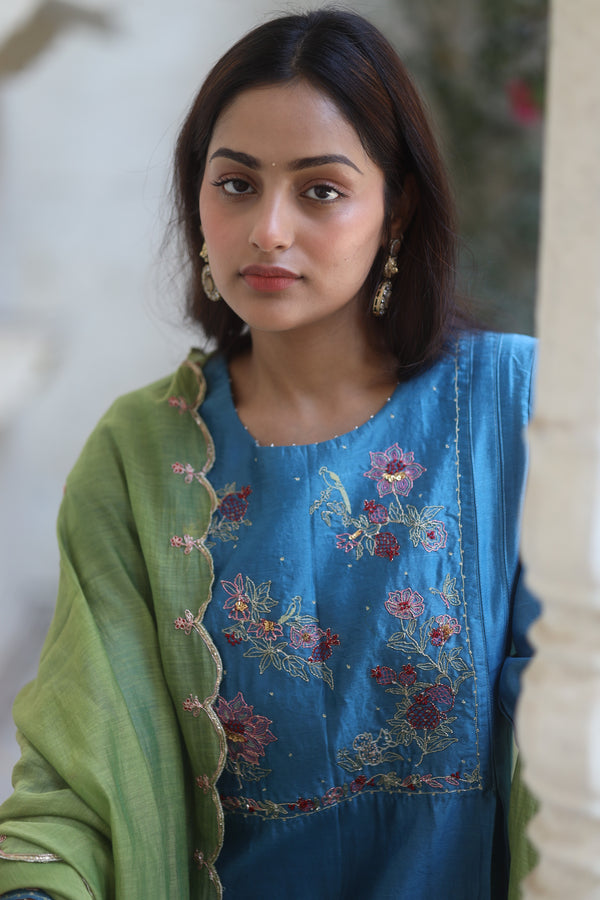 Prussian blue Dream garden Suit Set