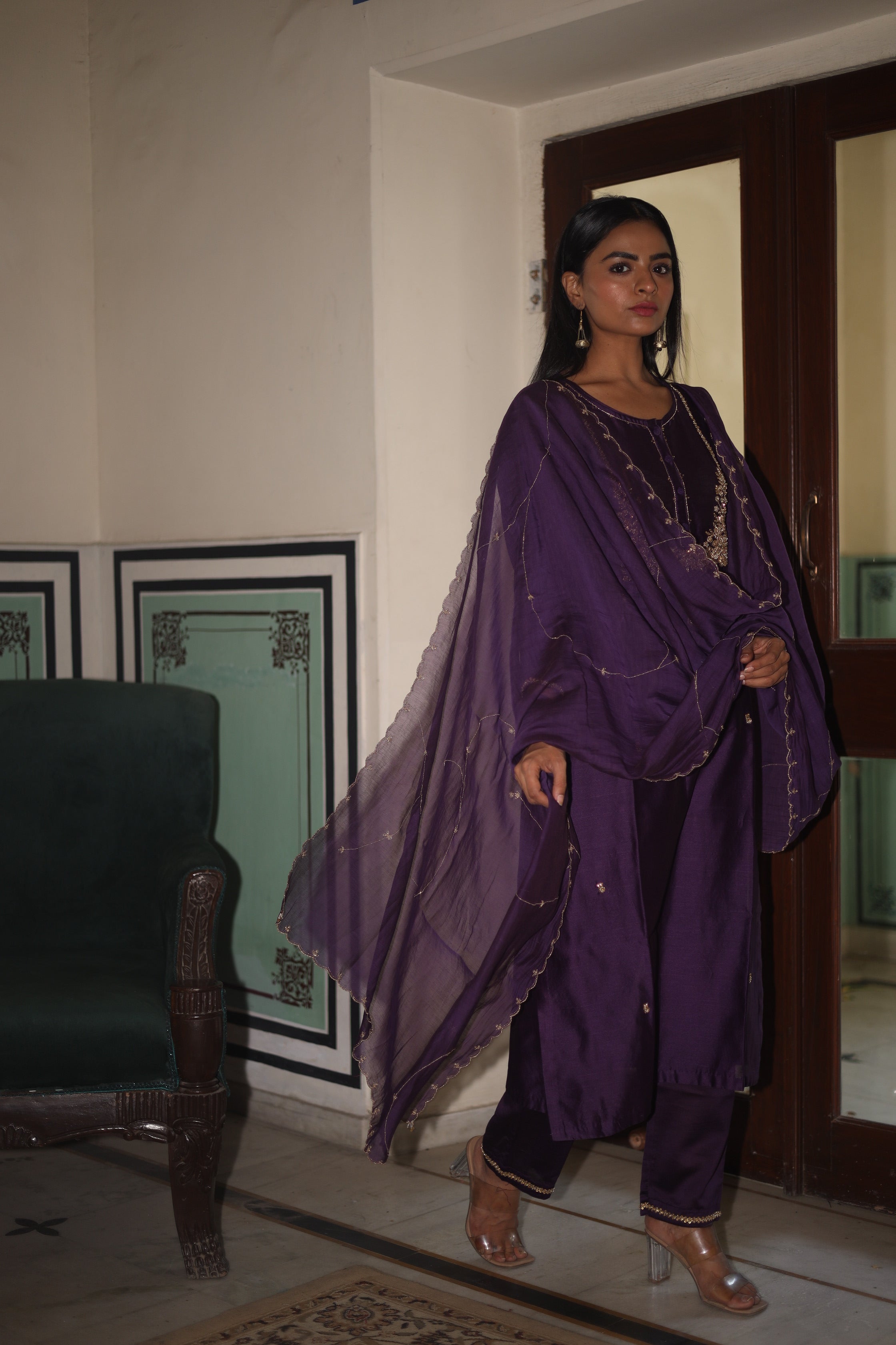 Purple moss basket Suit set