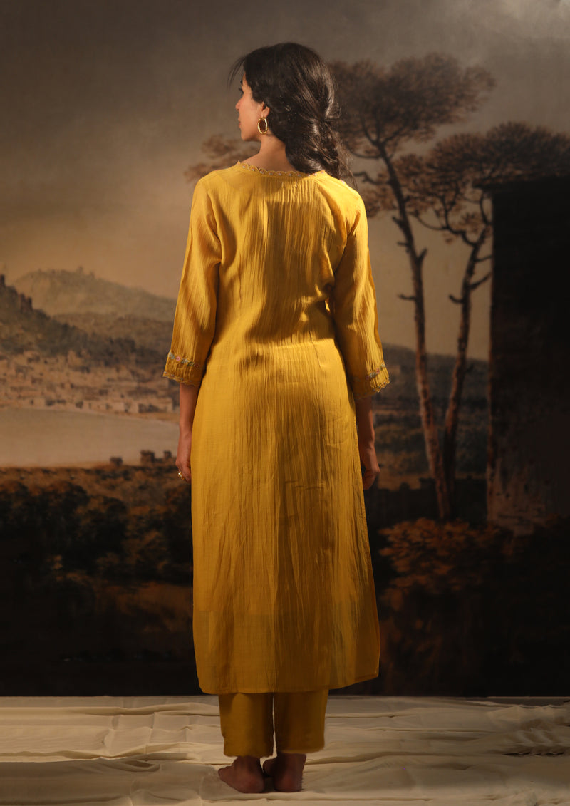 mustard rangoon kurta set