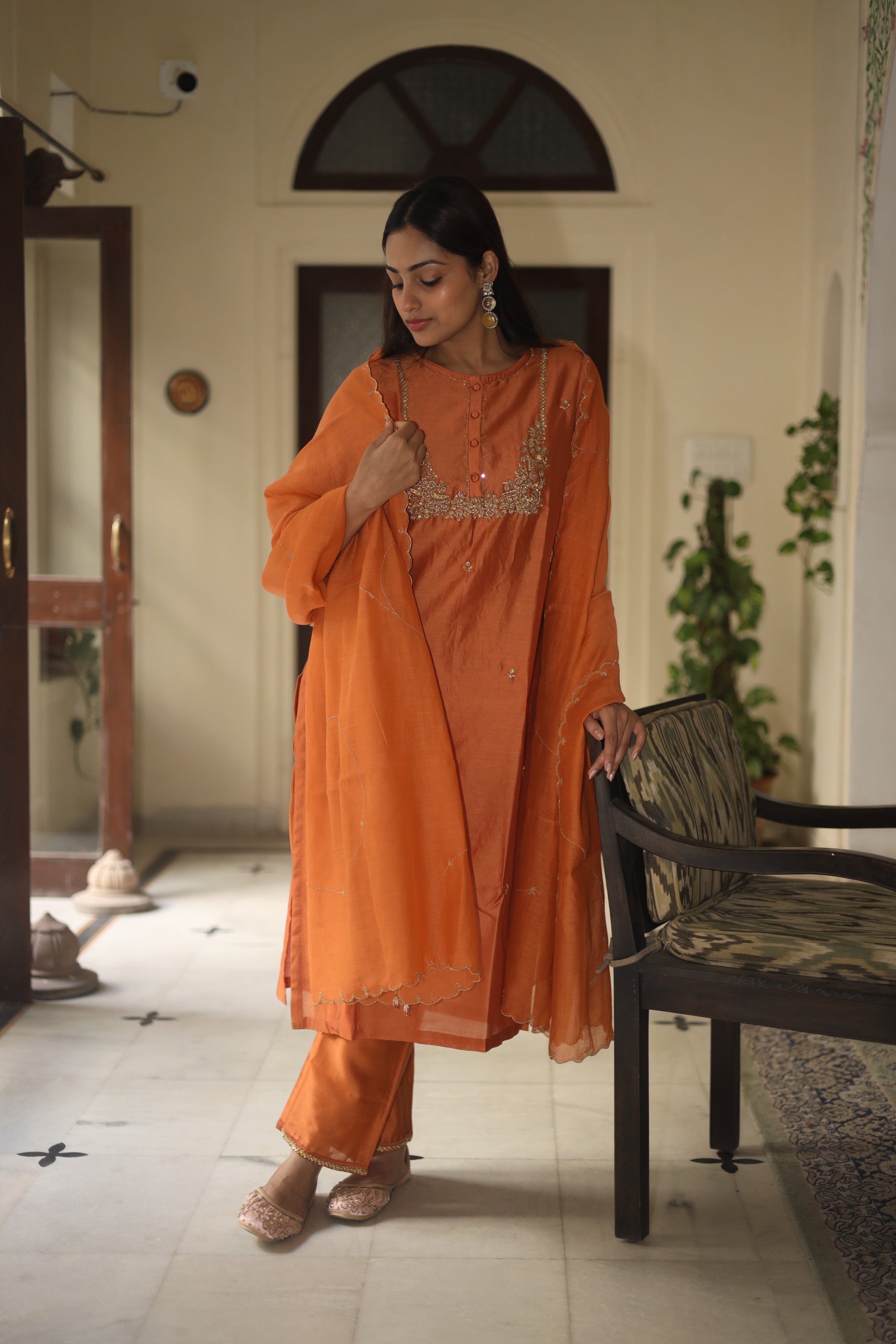 Rust orange moss basket Suit set
