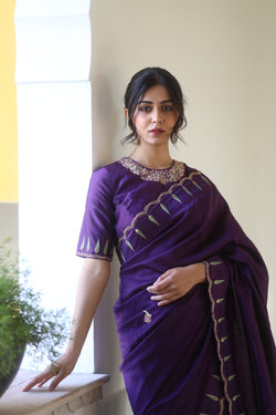 Purple Raat chandini saree