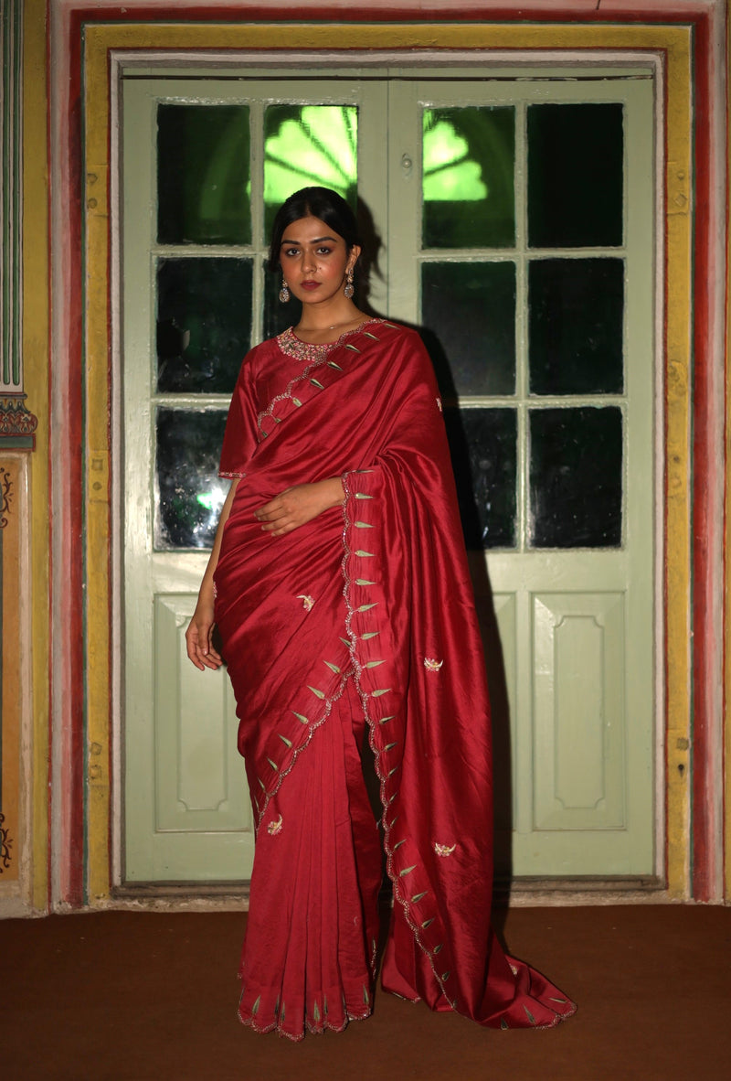 Magenta pink Raat chandini Saree