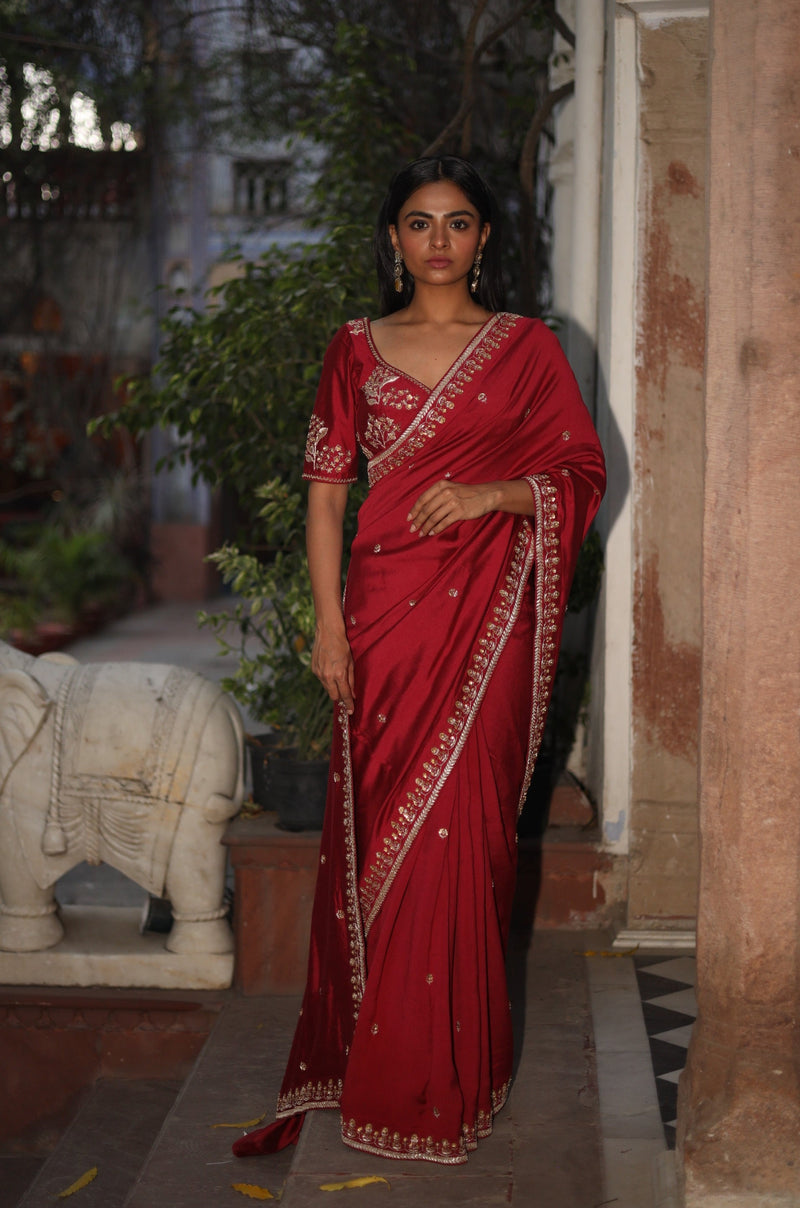 Red Heritage Tatwa saree