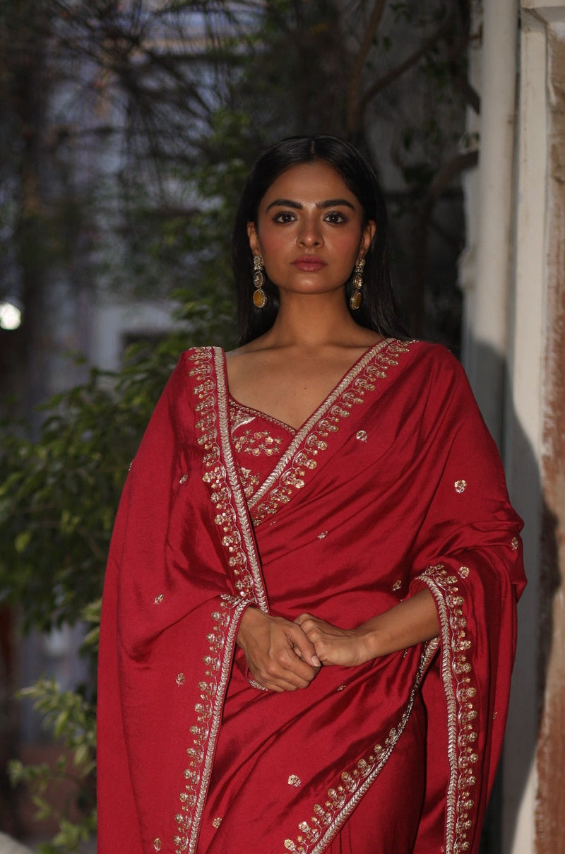 Red Heritage Tatwa saree