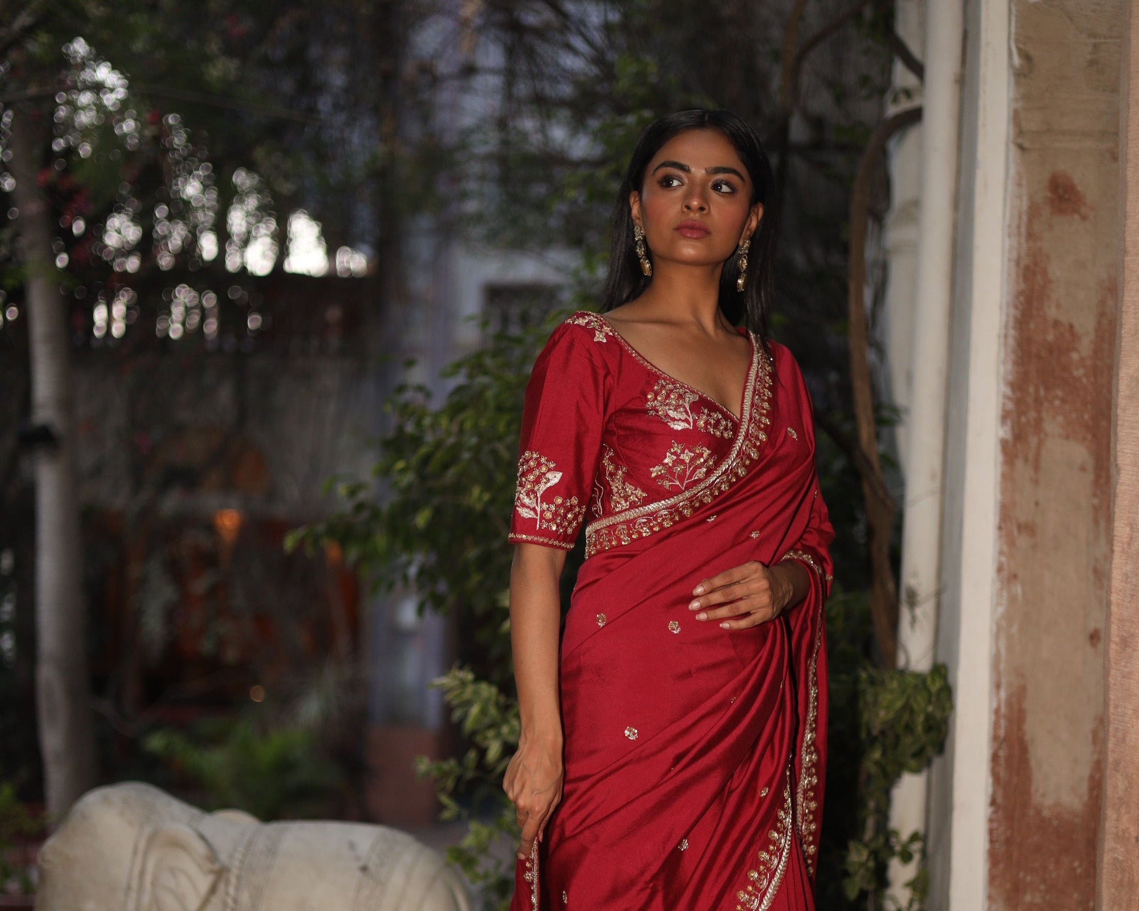Red Heritage Tatwa saree