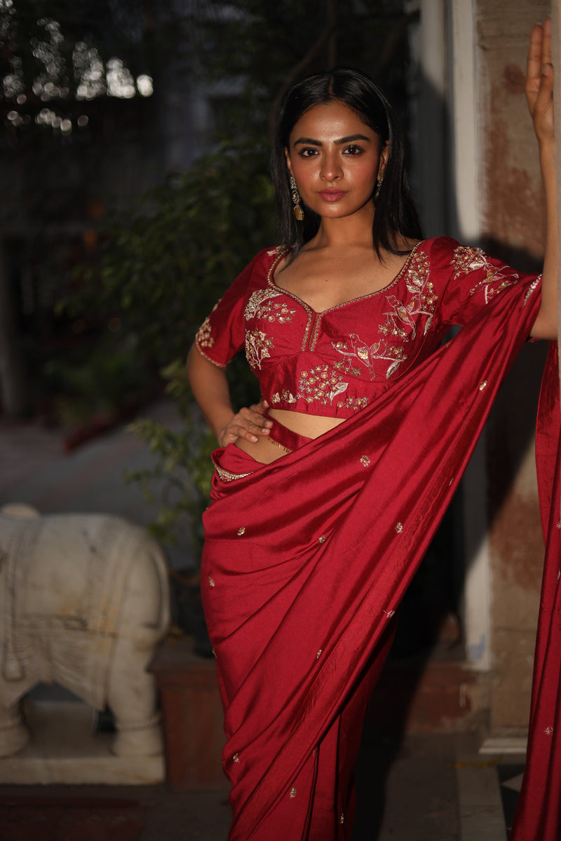 Red Heritage Tatwa saree