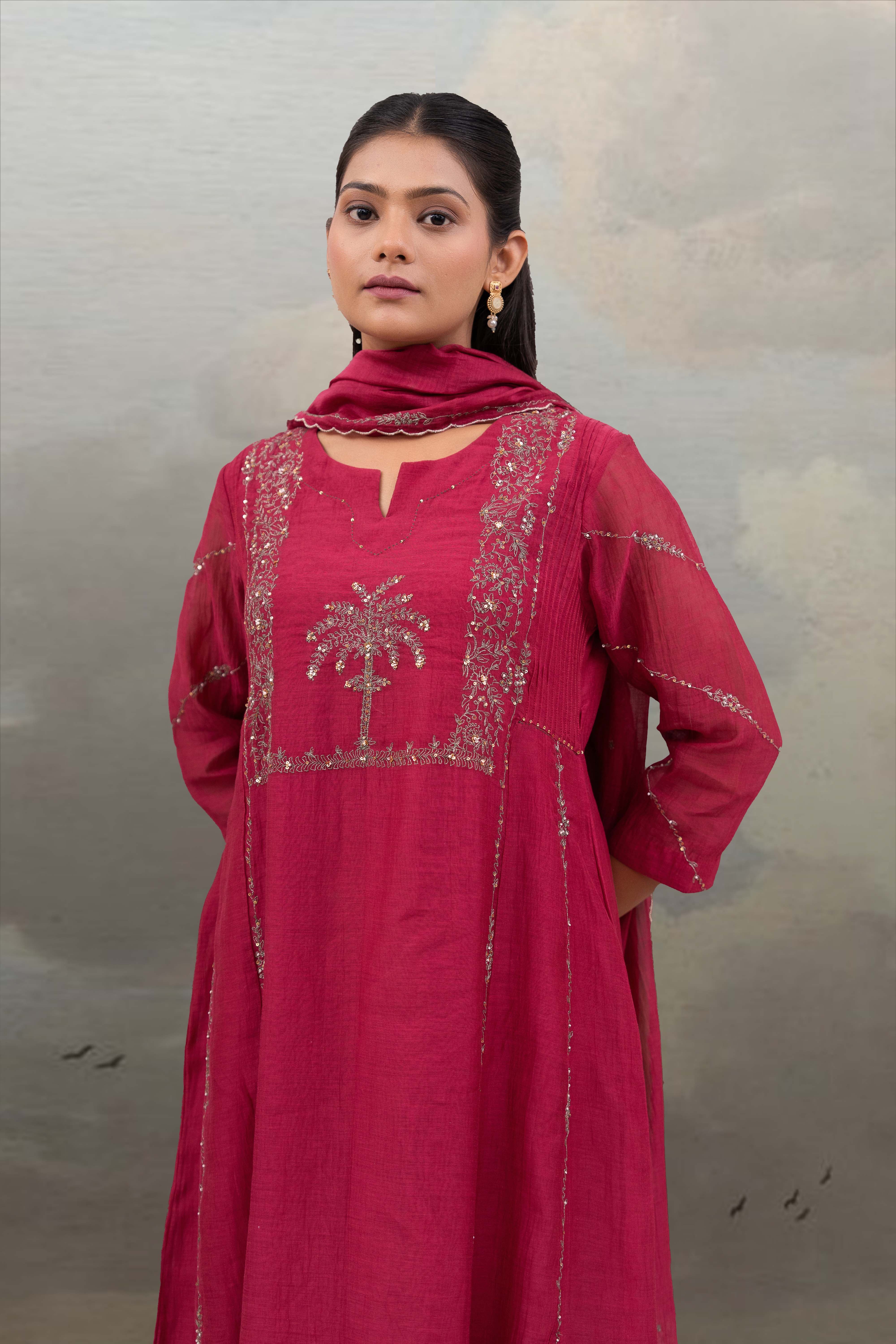 Rani pink desert palm Suit set