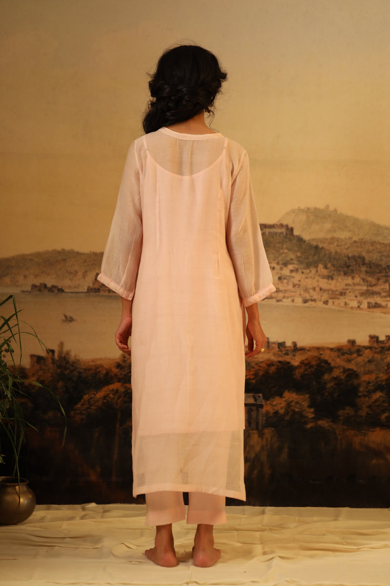 Ivory pink vineyard kurta and pant set