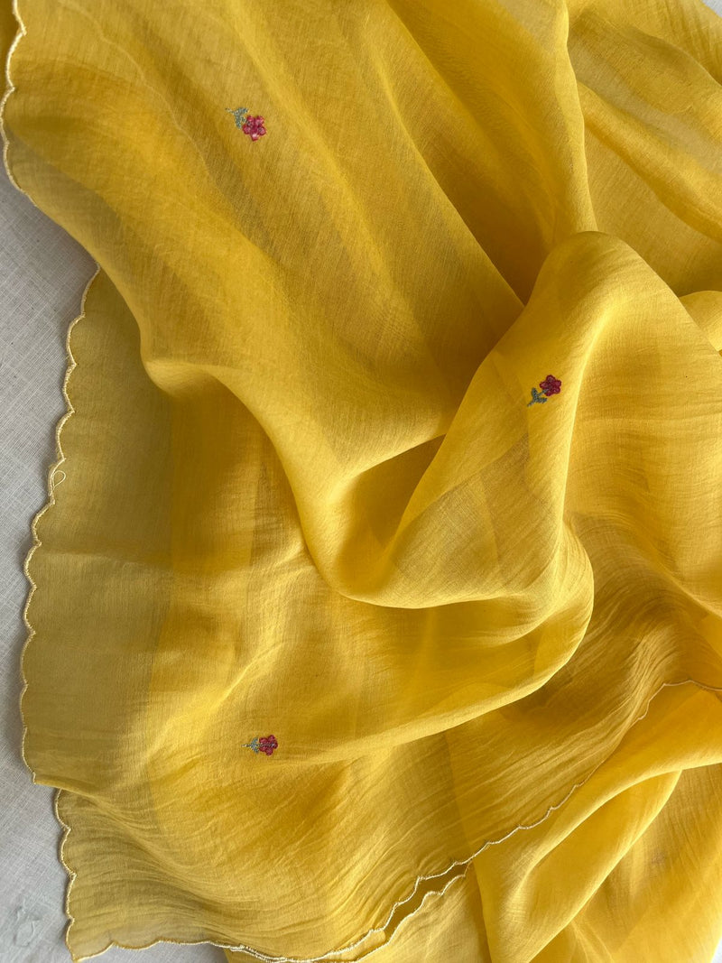 Mustard buti dupatta