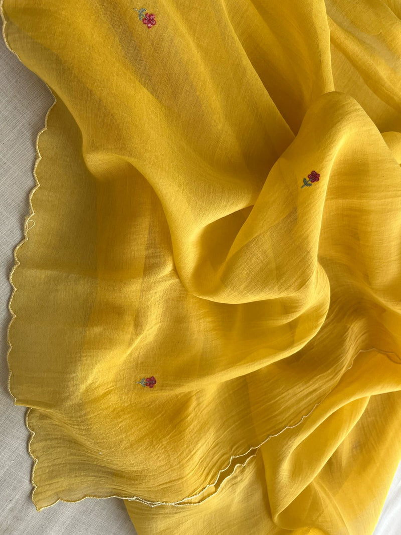 Mustard buti dupatta