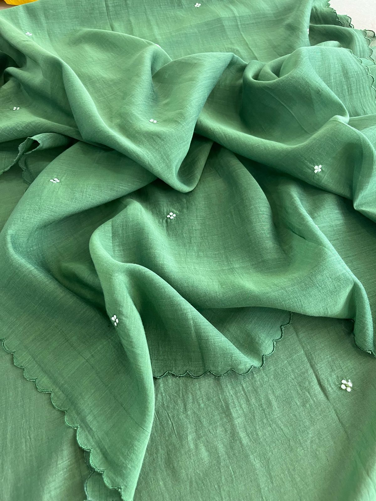 bottle green juhi yoke suit set