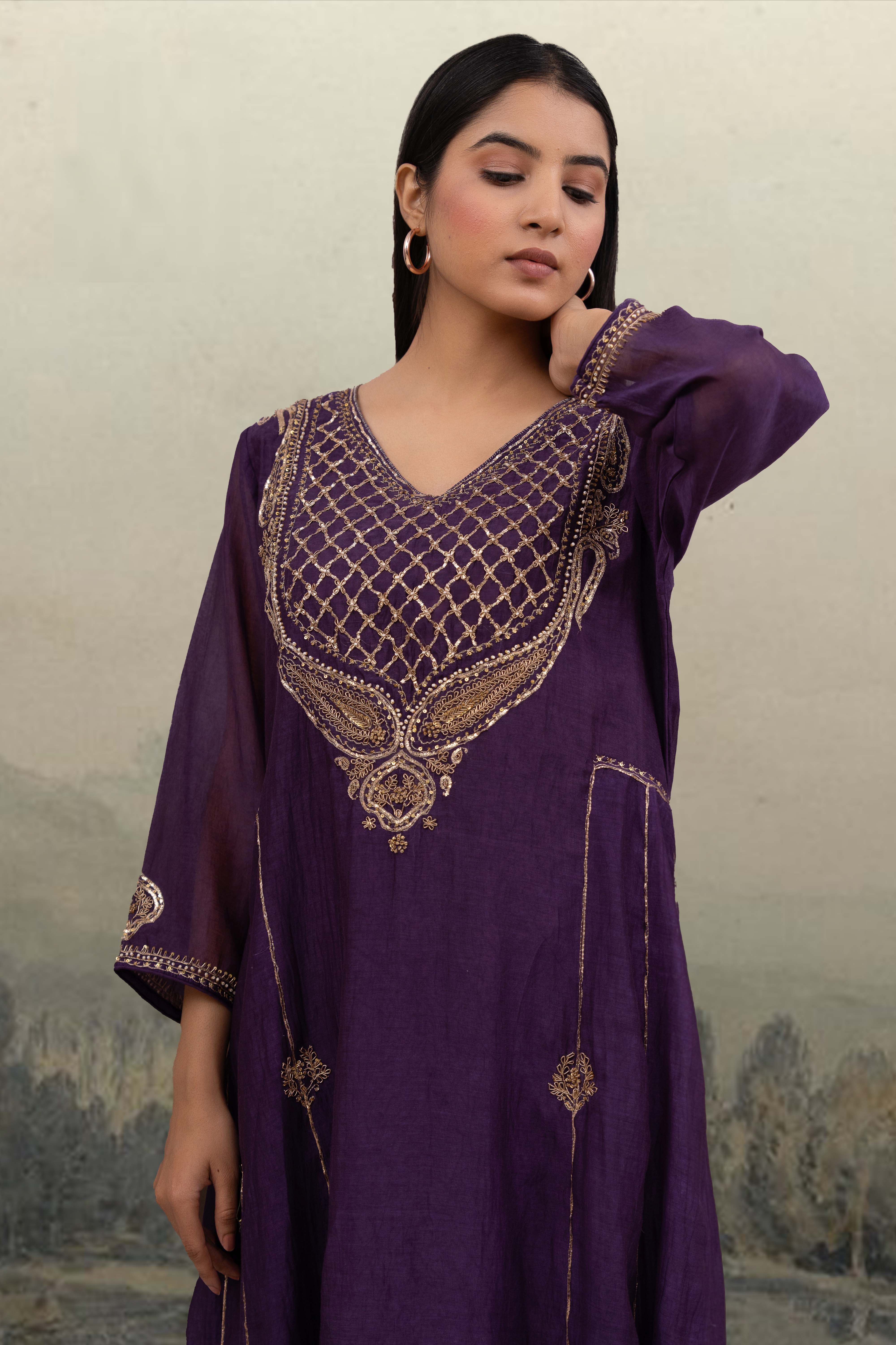 Purple ambiya suit set