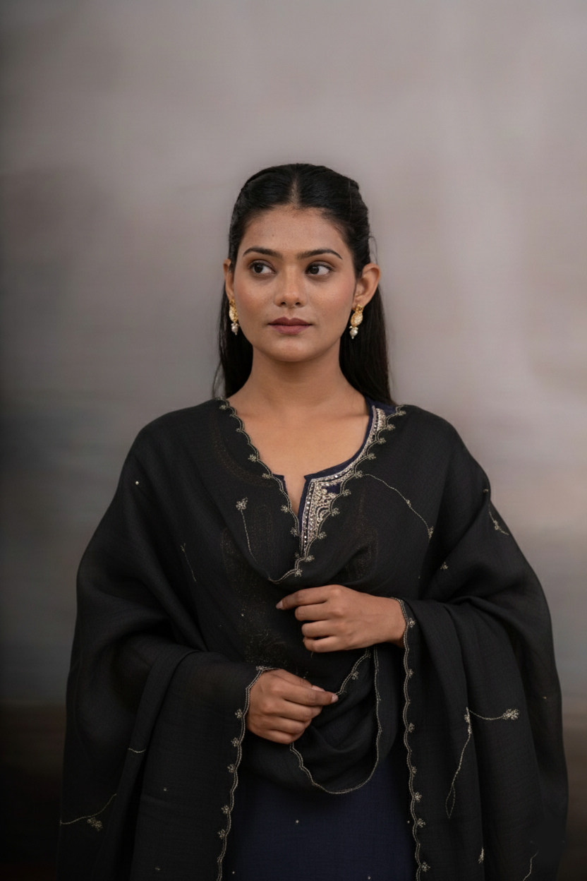 Black meena top and palazzo