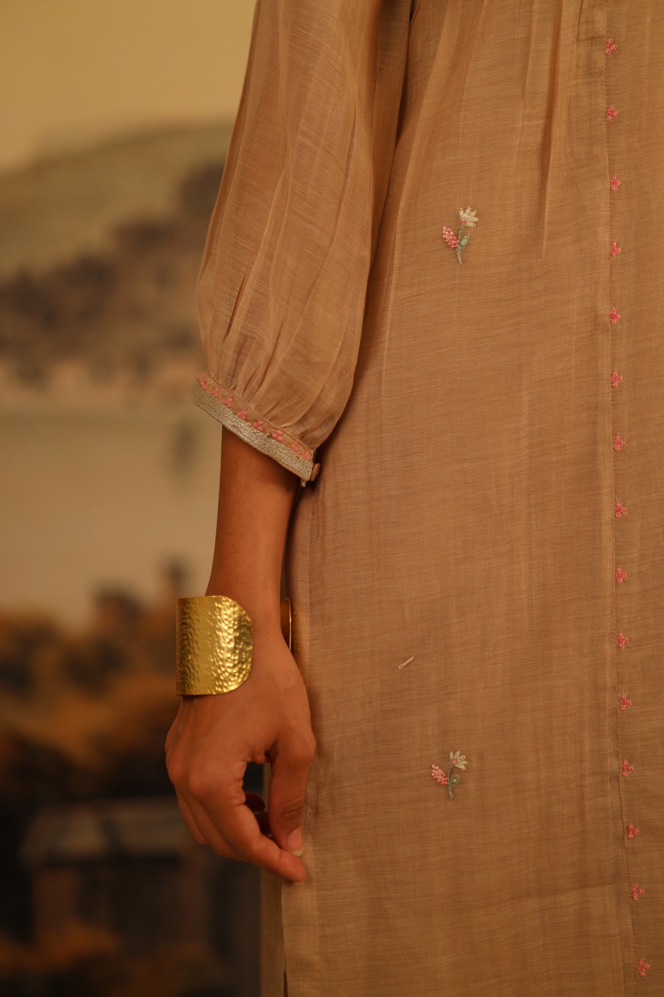 chiku juhi yoke kurta set with scarf