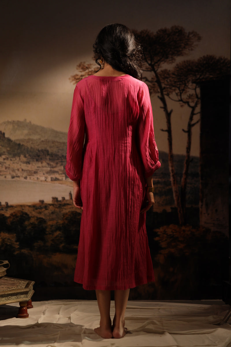 Hotpink juhi yoke dress