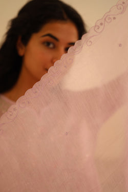 Lavender tonal embroidered  Dupatta