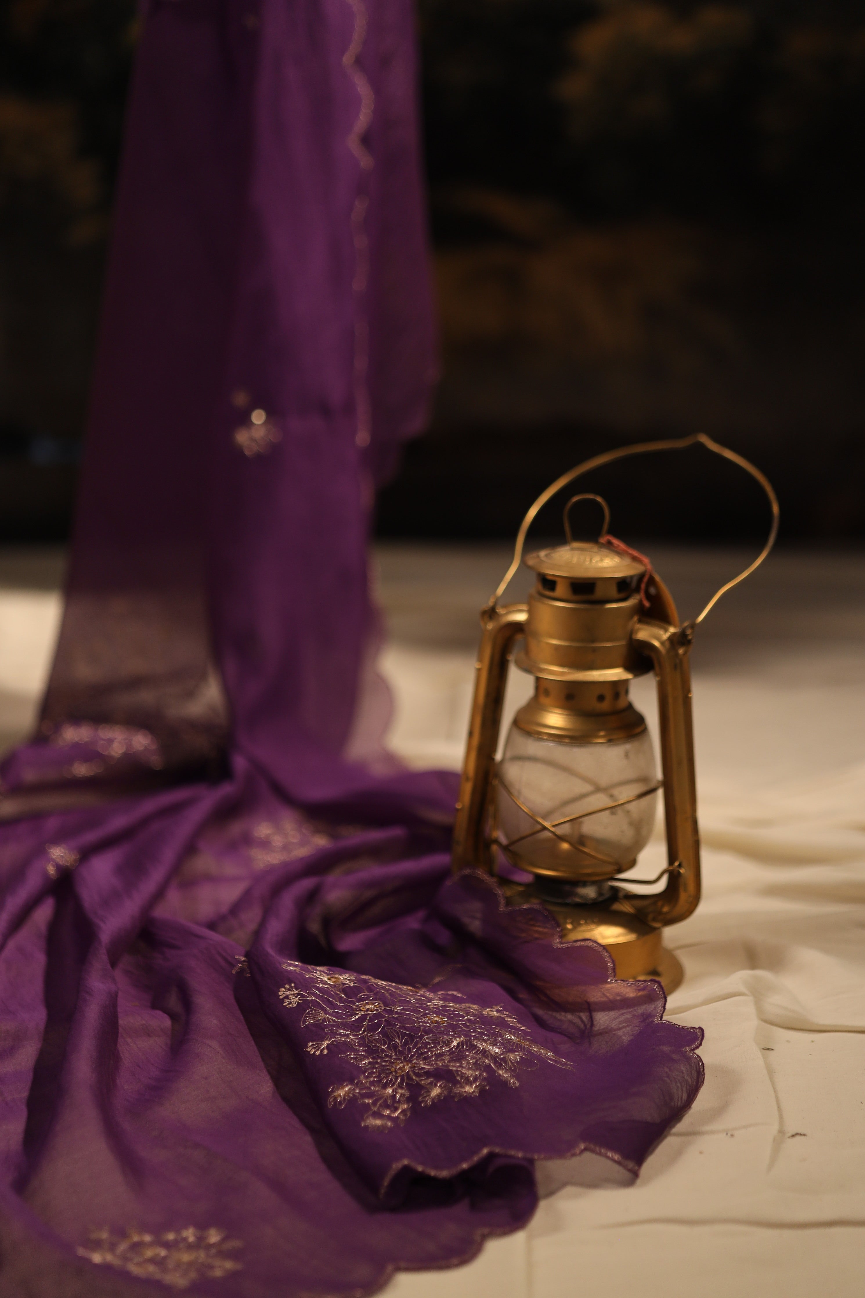 Purple Midnight Kurta set with dupatta