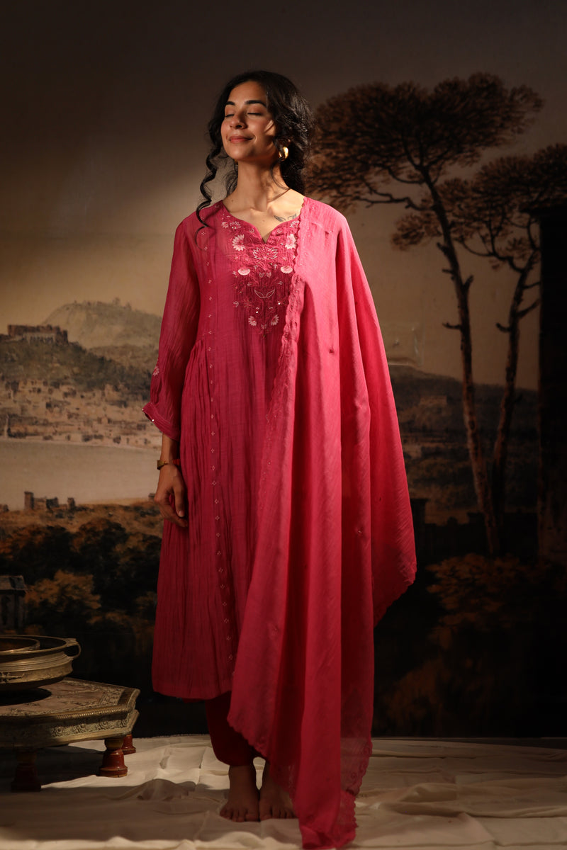 Hot pink tonal dupatta