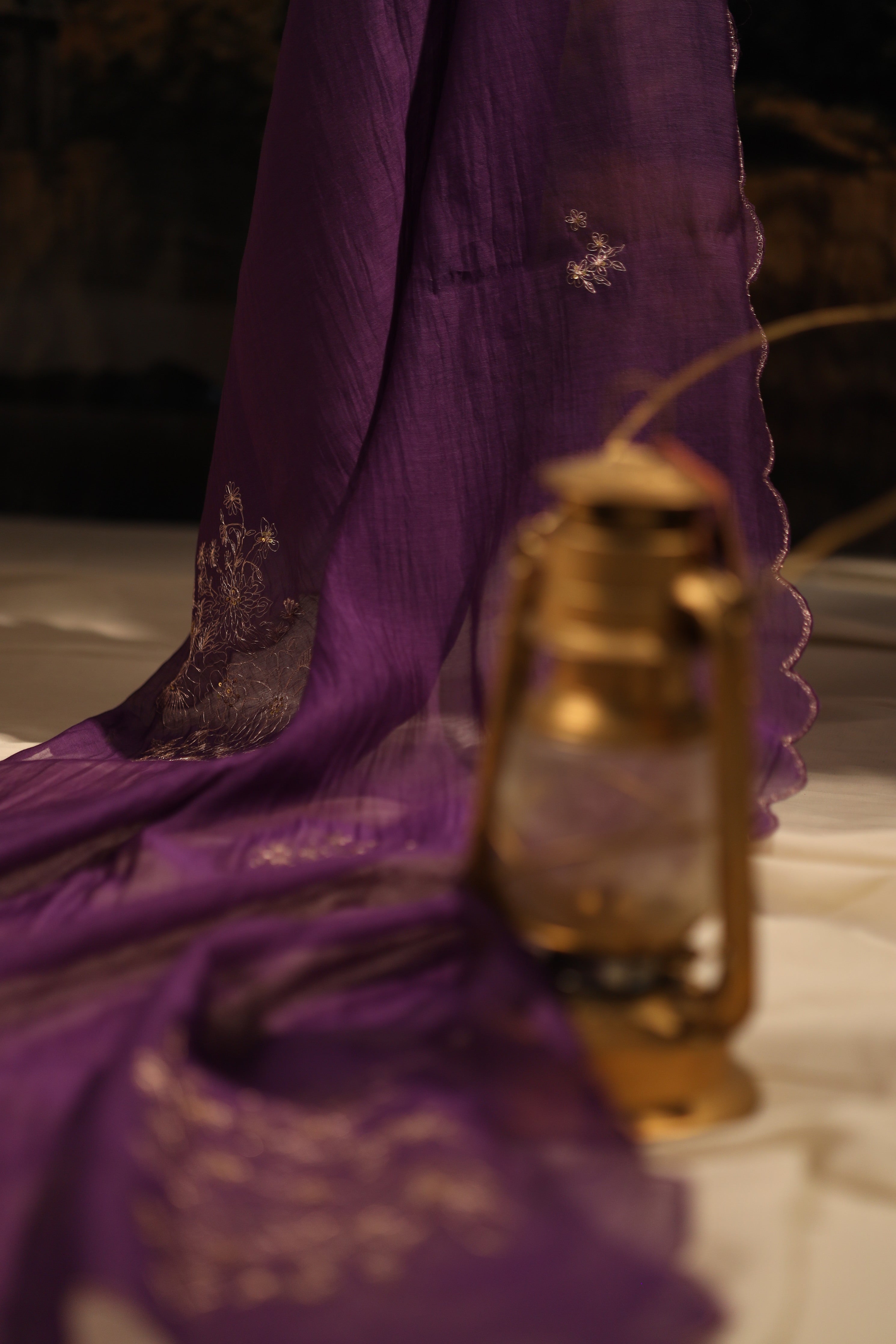 Purple Midnight Kurta set with dupatta