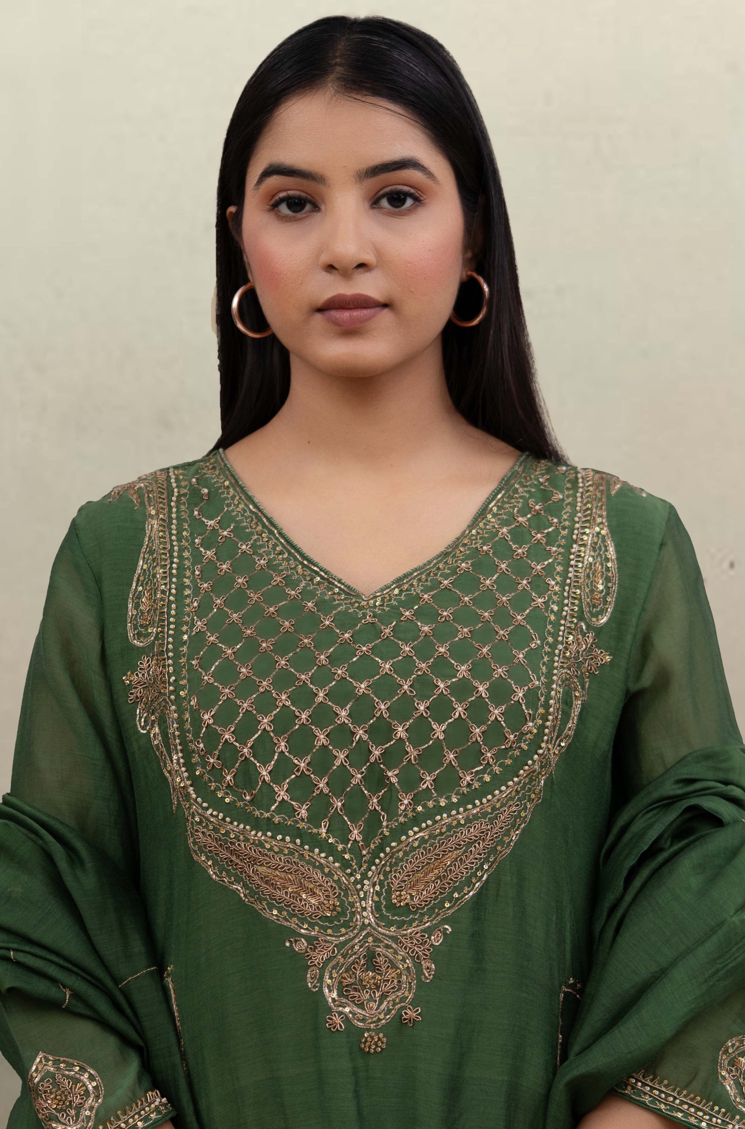 Green ambiya Dress set