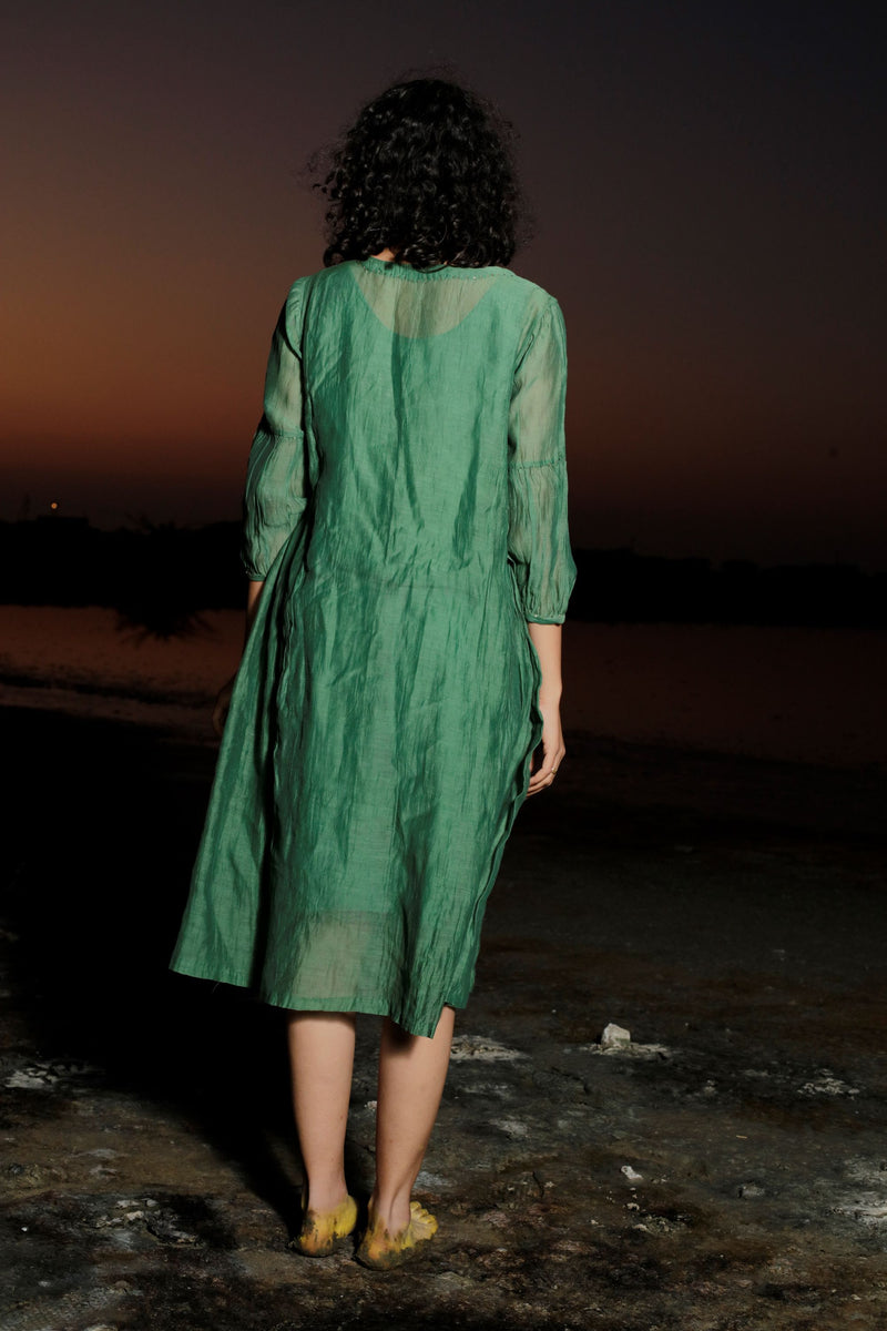 Bottle green maku dress