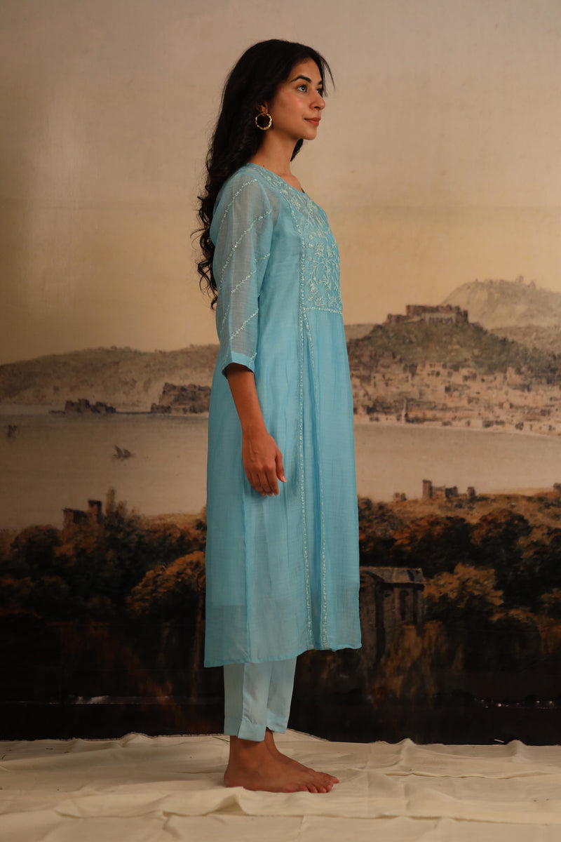 Jodhpur Blue kurta and pant set