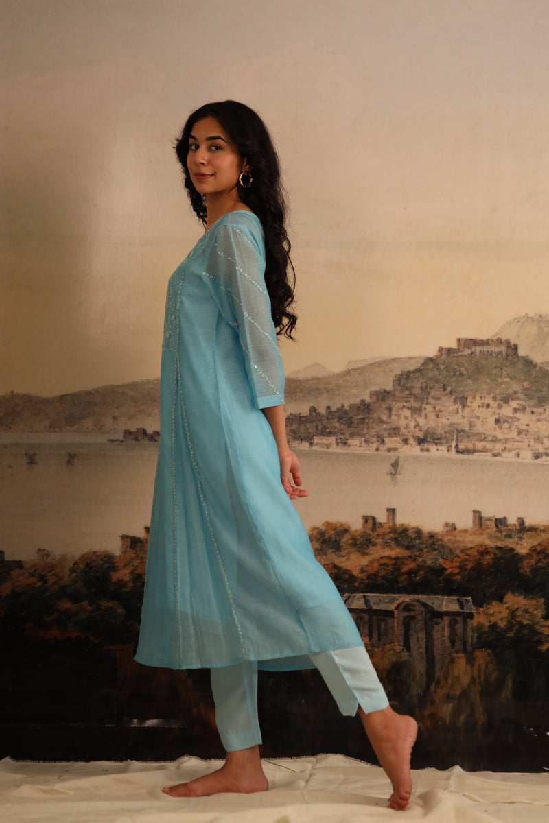 Jodhpur Blue kurta and pant set