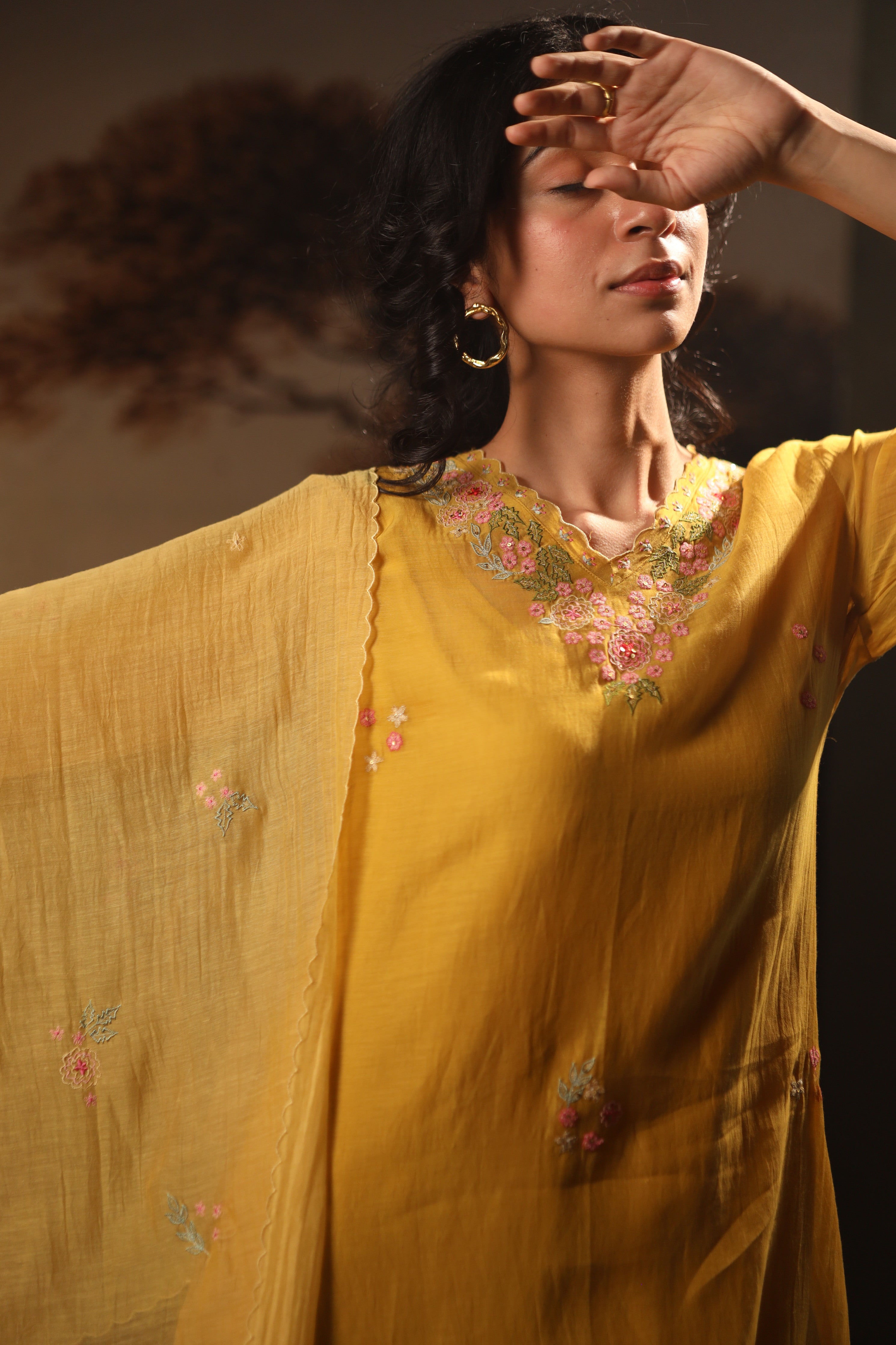 Mustard yellow Miniature dupatta