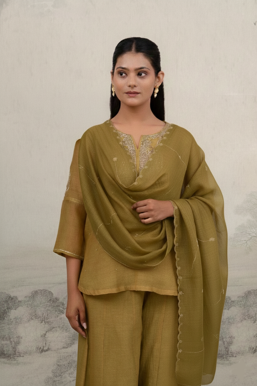 Mehendi Green top and Palazzo
